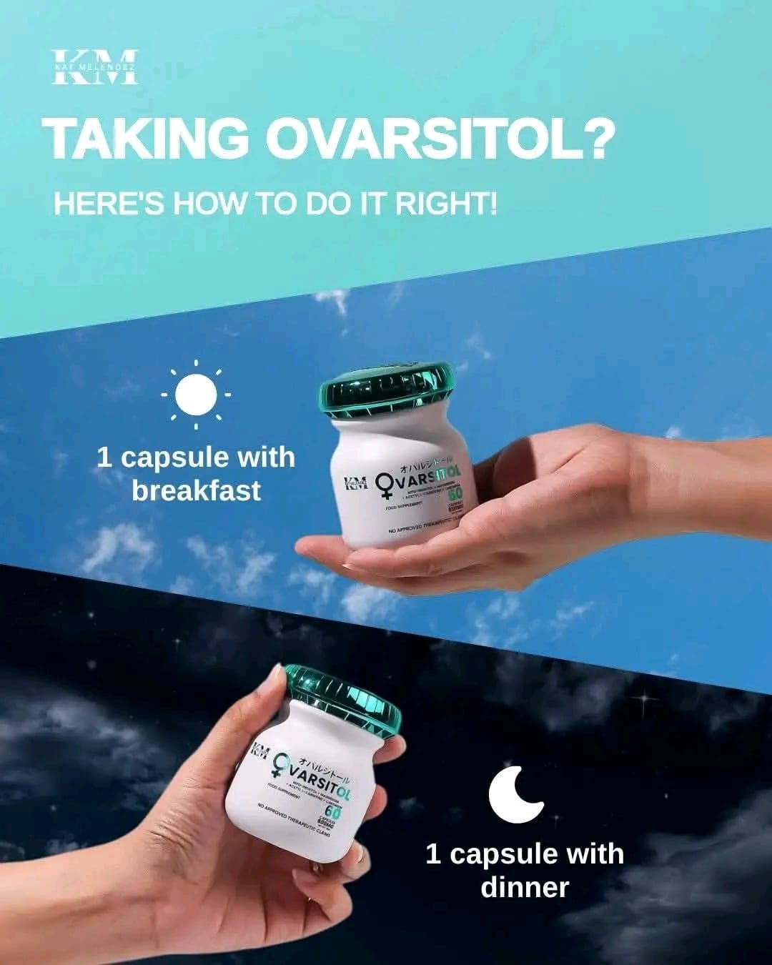 OVARSITOL 600mg 60-Capsules
MYO-INOSITOL + MAGNESIUM
ACETYL L-CARNITINE + CHROMIUM