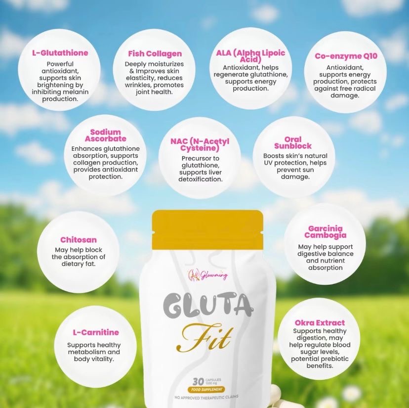 Glowming GLUTA FIT
1000mg x 30-capsules
Slimming & Appetite
Suppressant Capsules