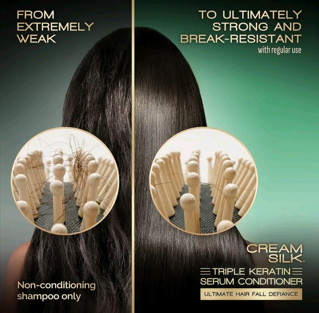 CREAM SILK TRIPLE KERATIN BIOTIN 170MLx24 (GREEN) ULITMATE HAIRFALL DEFIANCE