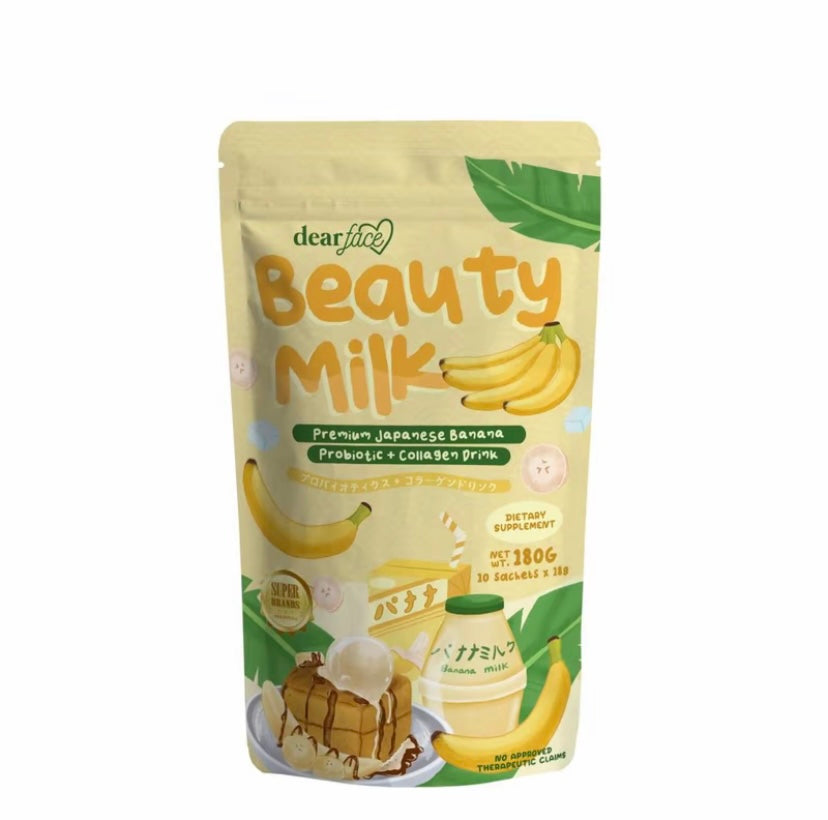 Dear Face Beauty Milk Premium Japanese Banana Probiotic + Collagen Drink.