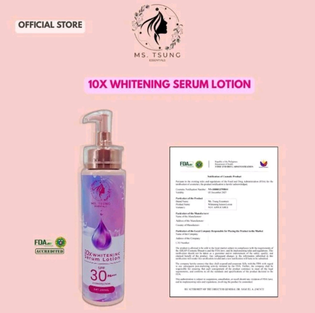 Ms tsung 10x whitening Serum lotion 250ml spf 35 UV protection