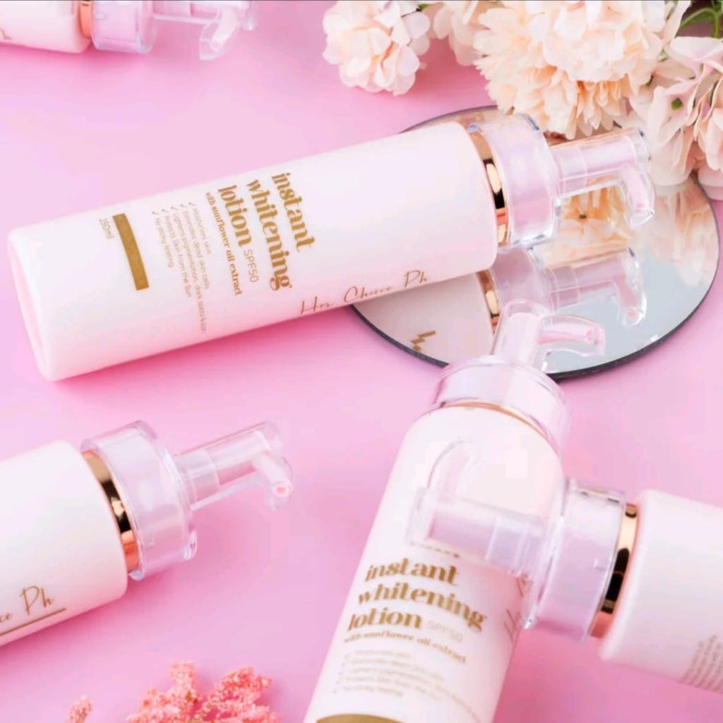 HER CHOICE PH INSTANT WHITENING LOTION 250ML SPF50 WITH SUNFLOWER OIL EXTRACT