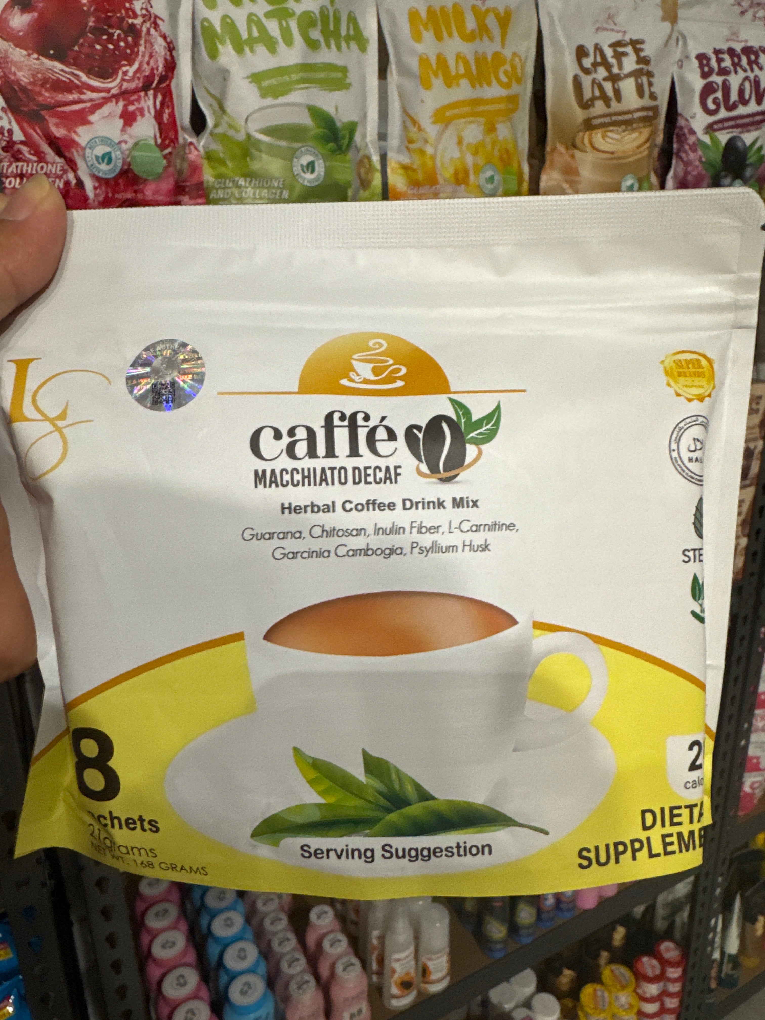 Luxe Slim MACCHIATO
DECAF Pouch-Pack 168g
Collagen + Glutathione +
Chitosan + Inulin Fiber +