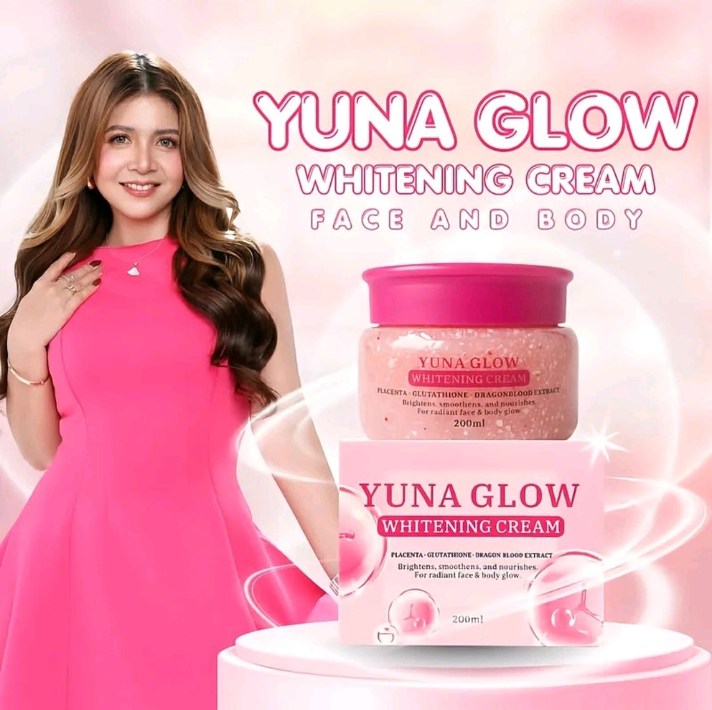 BMRS YUNA GLOW WHITENING CREAM 200ML
PLACENTA + GLUTATHIONE + DRAGON BLOOD EXTRACT