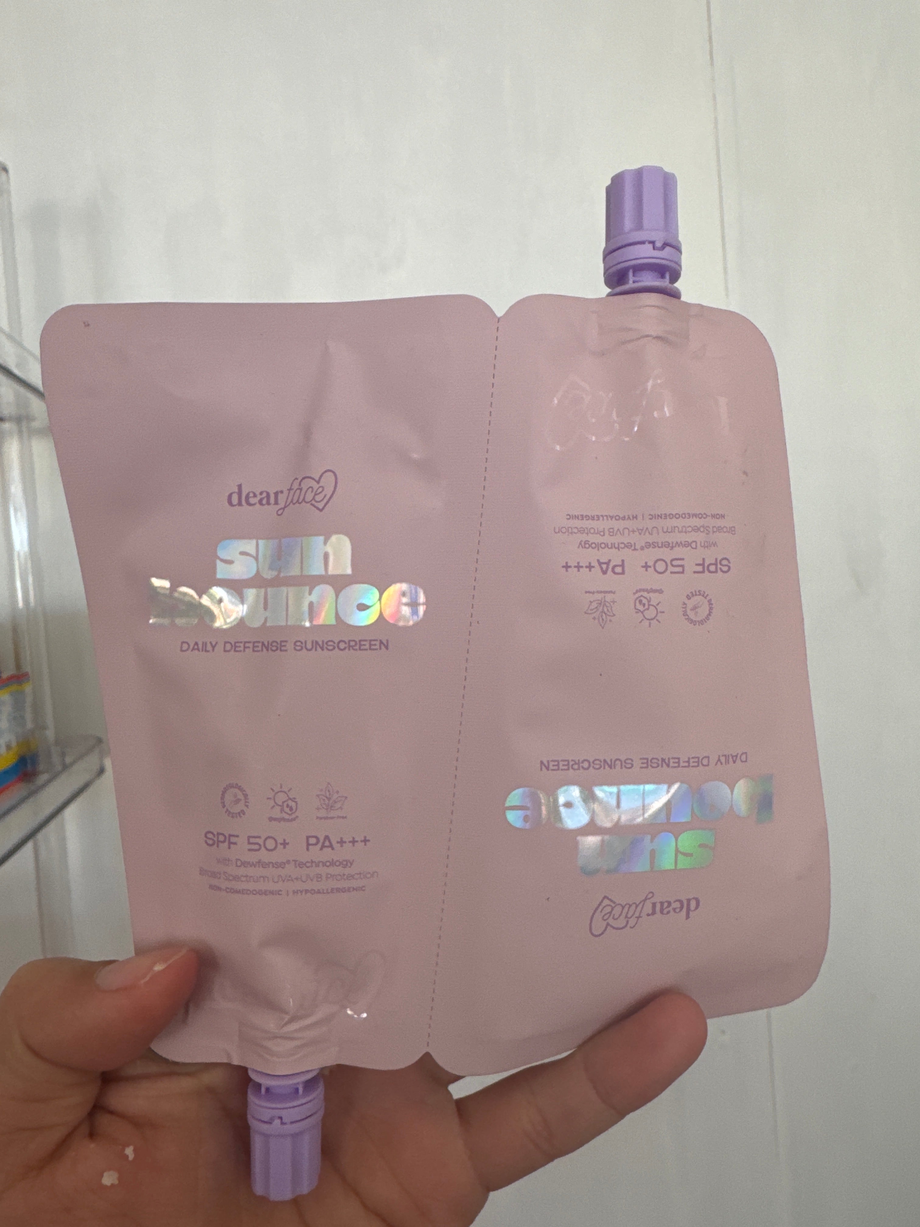 DearFace SUN BOUNCE Daily Tinted Sunscreen 50ml SPF50+ PA+++ RESEALABLE TWINPOUCH