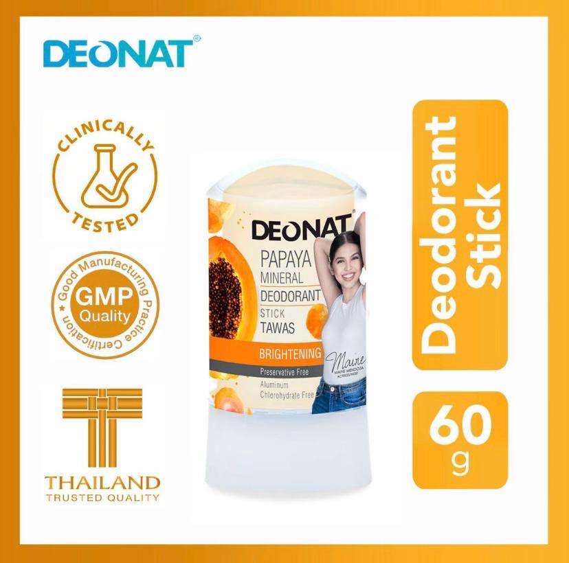 DEONAT Papaya Mineral
Deodorant
Roll-On / TAWAS STICK
65ml
Extra Brightening Alcohol &Paraben Free