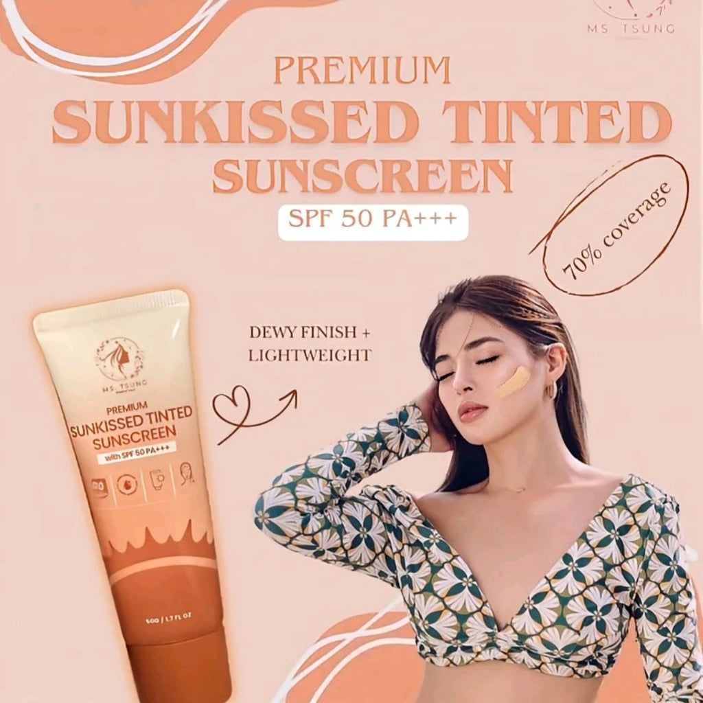 Ms. Tsung PREMIUM SUNKISSED TINTED SUNSCREEN 50g
SPF50+++ DEWY FINISHED CONCEALER + SUNSCREEN