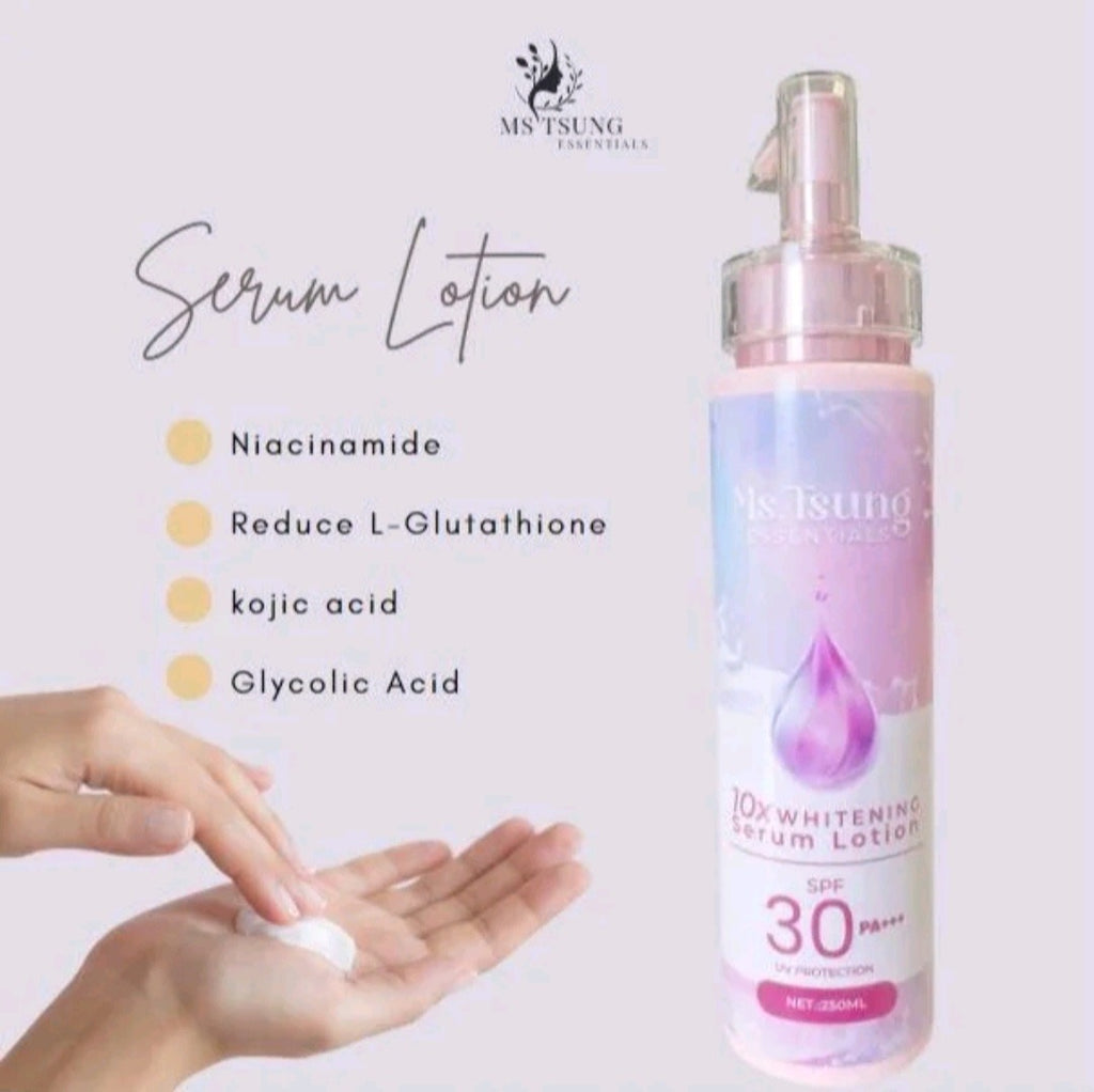 Ms tsung 10x whitening Serum lotion 250ml spf 35 UV protection