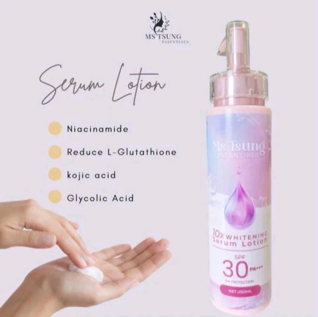 Ms tsung 10x whitening Serum lotion 250ml spf 35 UV protection