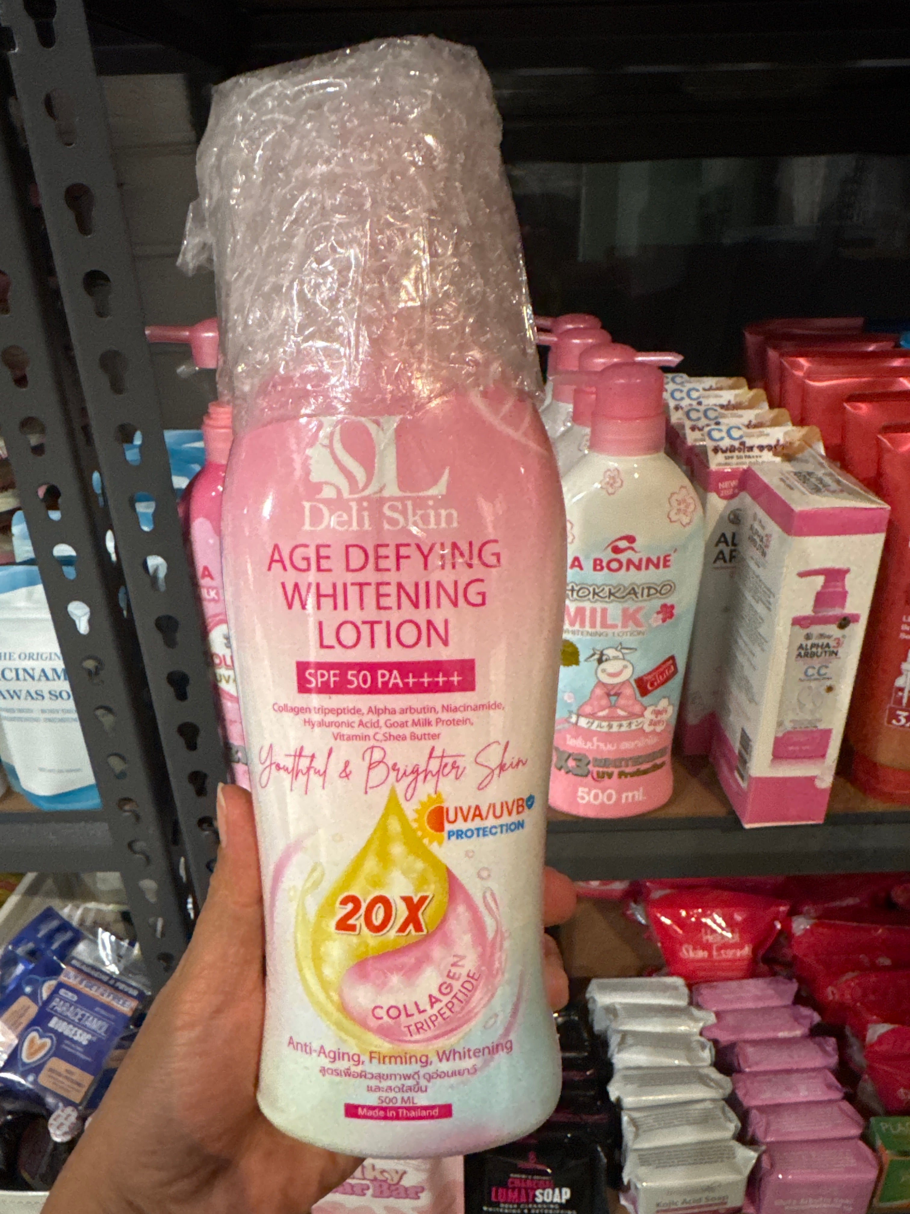 DELI SKIN Age-Defying
Lotion 500ml (PINK)
SPF50 PA++++ UVB/UVA
PROTECTOR