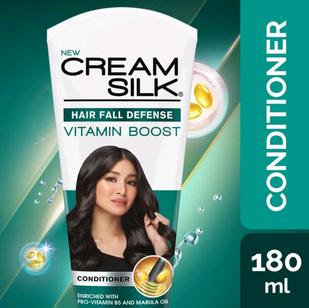 Cream Silk Hair Fall Defense Vitamin Boost Conditioner (Green) 180ml