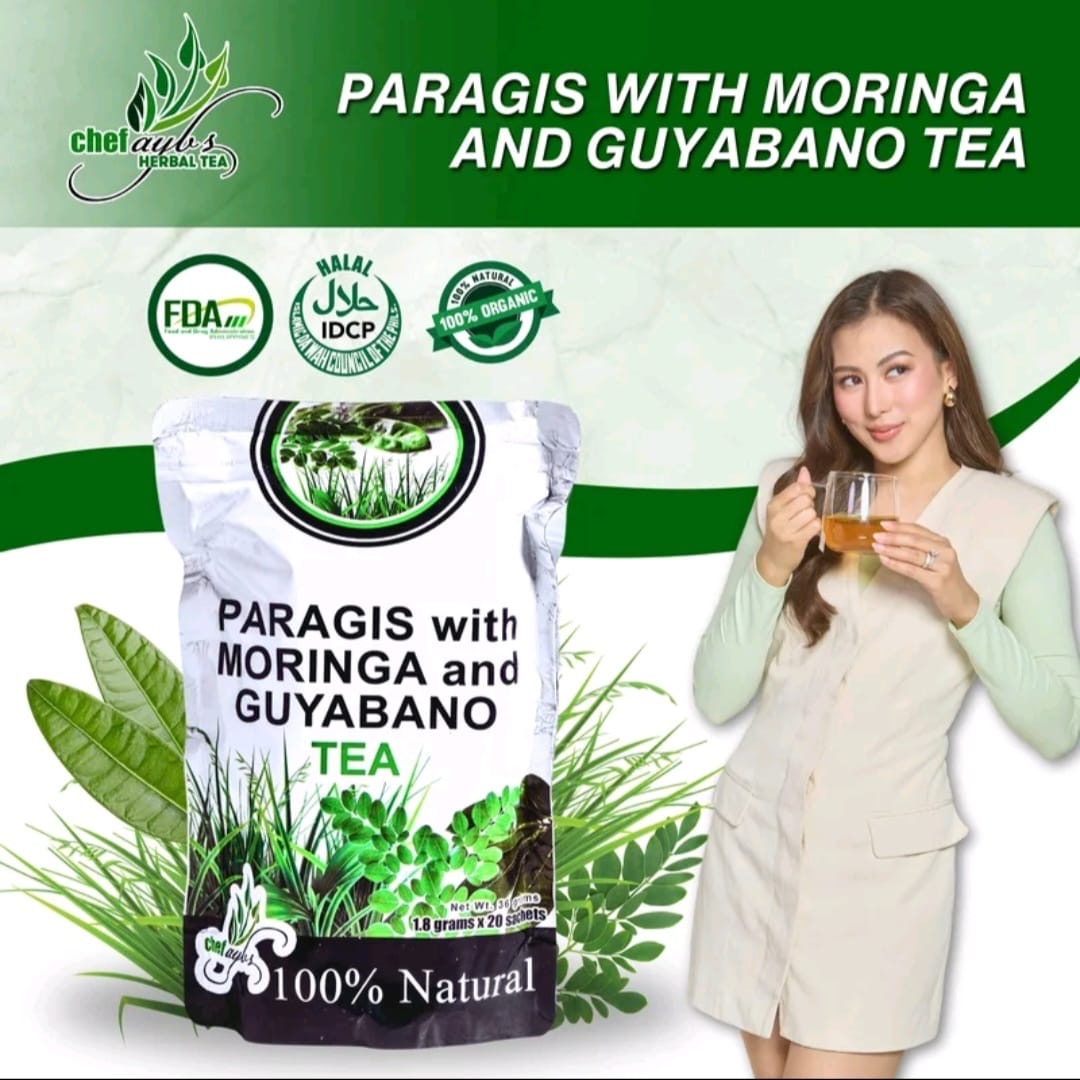 Chef Ayb's PARAGIS with MORINGA & GUYABANO
Herbal Tea 1.8g x 20 Teabags