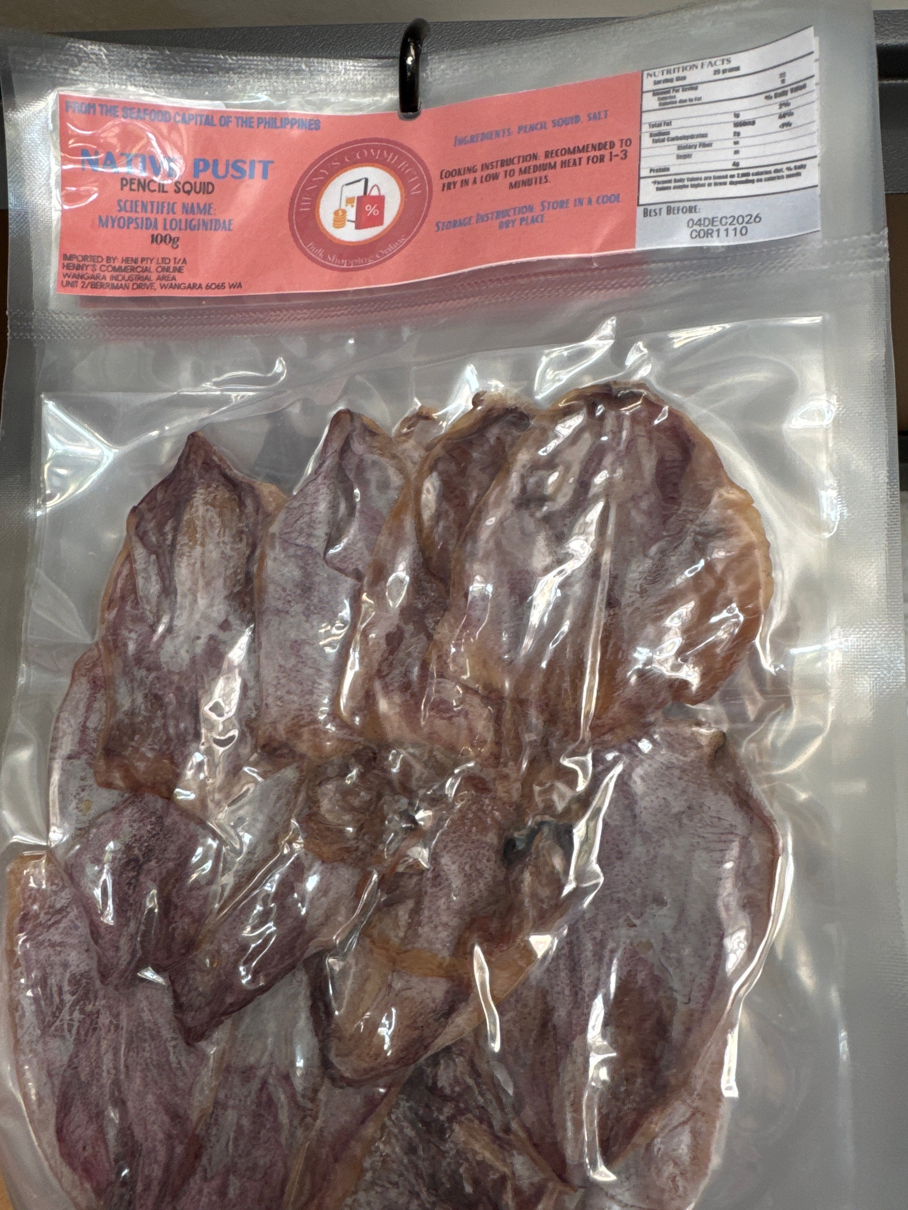 Dried Native Wild Pusit
100g