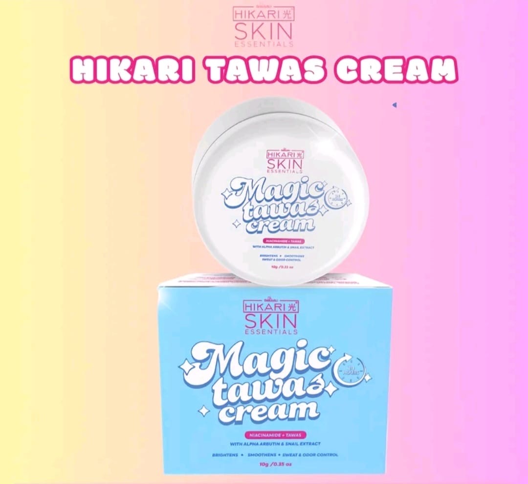HIKARI SKIN ESSENTIAL MAGIC TAWAS CREAM 10G NIACINAMIDE + ALPHA ARBUTIN + SNAIL EXTRACT