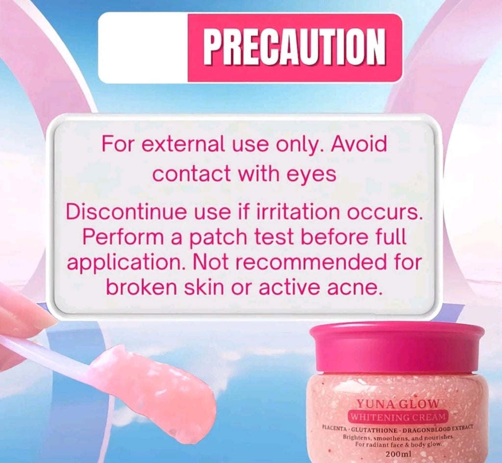BMRS YUNA GLOW WHITENING CREAM 200ML
PLACENTA + GLUTATHIONE + DRAGON BLOOD EXTRACT