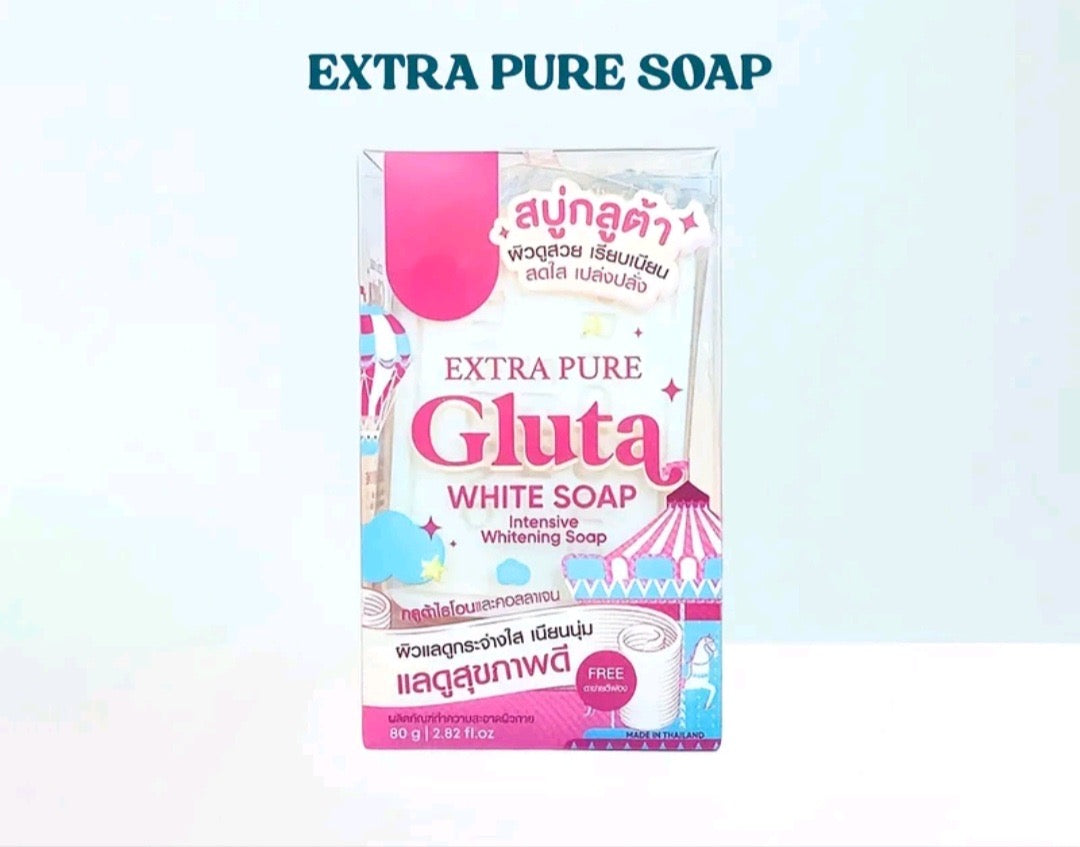 Precious Skin EXTRA PURE GLUTA White Soap 80g (WHITE) Intensive Whitening Soap with Foaming Net