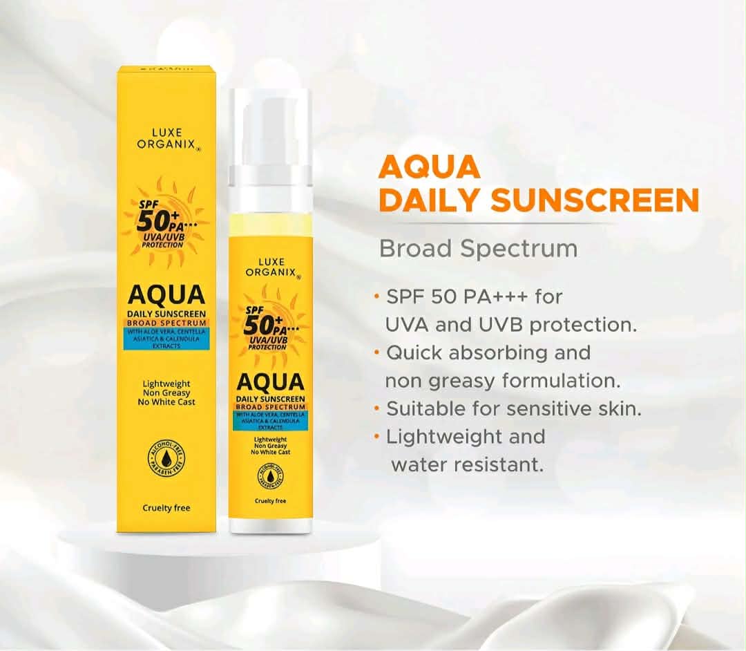 Luxe Organix Aqua Daily Sunscreen SPF50+ PA+++ (50ml)