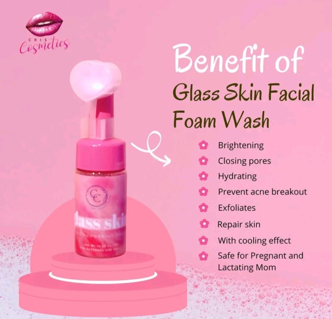 CC Glam & Beauty GLASS
SKIN Facial Foam Wash
100ml Whitening +
Anti-Acne + Exfoliates