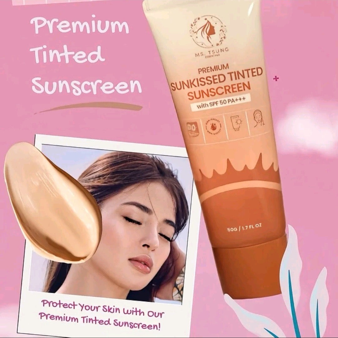 Ms. Tsung PREMIUM SUNKISSED TINTED SUNSCREEN 50g
SPF50+++ DEWY FINISHED CONCEALER + SUNSCREEN