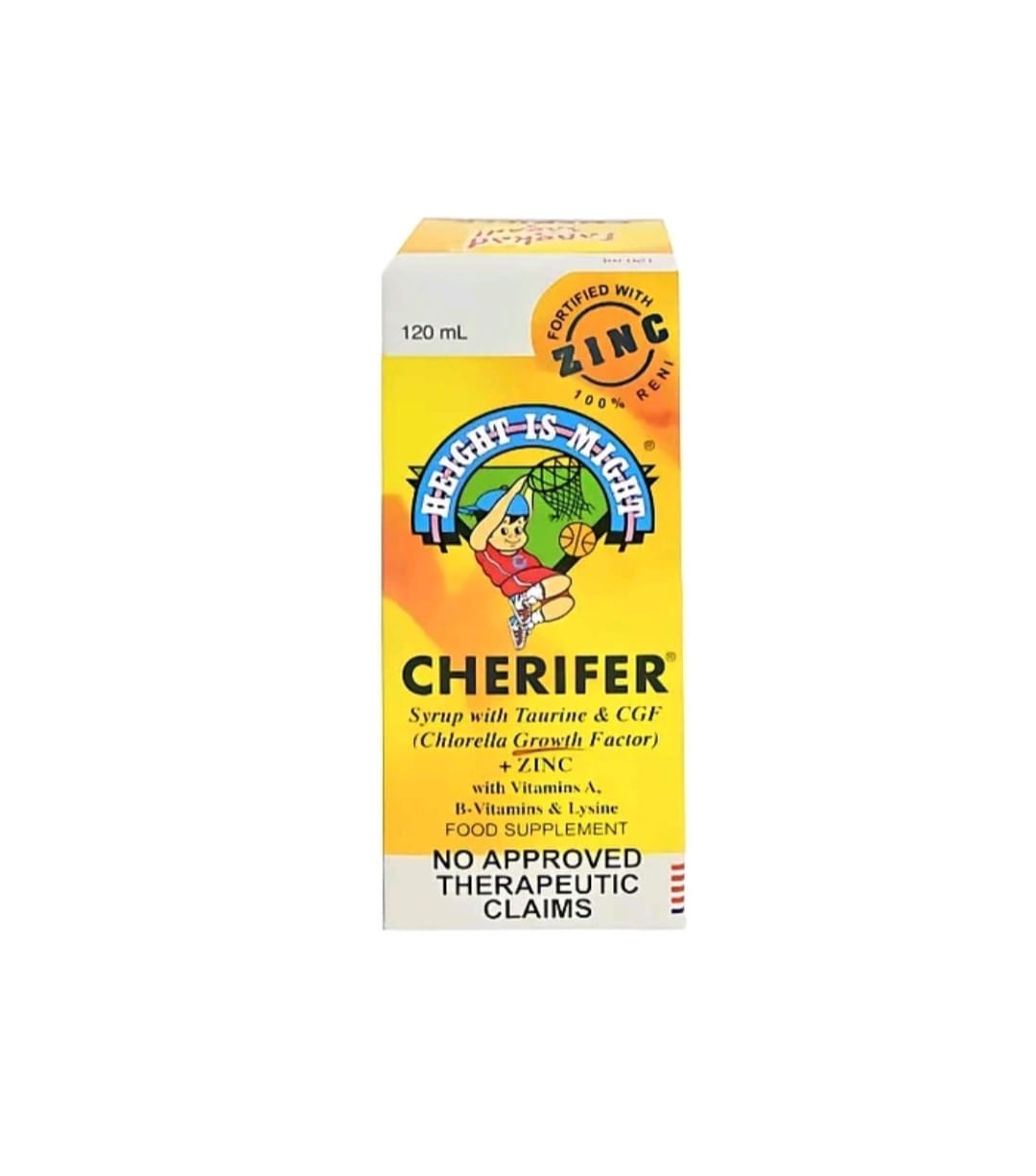 CHERIFER WITH ZINC SYRUP 120ML
TAURINE WITH CGF (AGES 2-6 YEARS OLD)