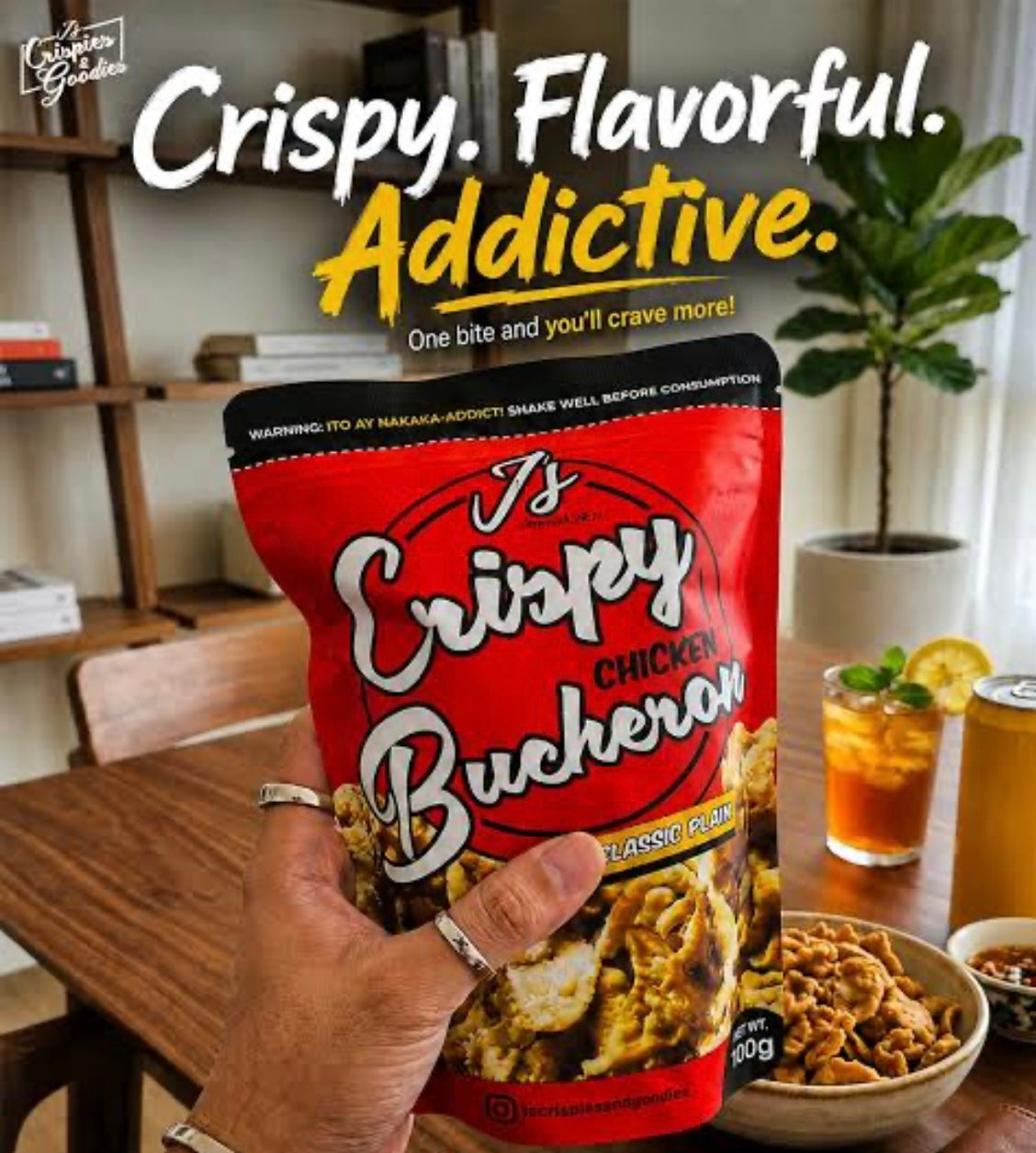 J'S CRISPY BUTCHERON CLASSIC PLAIN 100G
