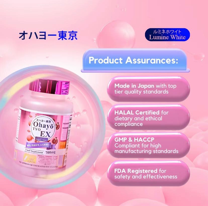 OHAYO TYO EX Lumine
White
60-capsules 700mg
AUTHENTIC JAPAN MADE