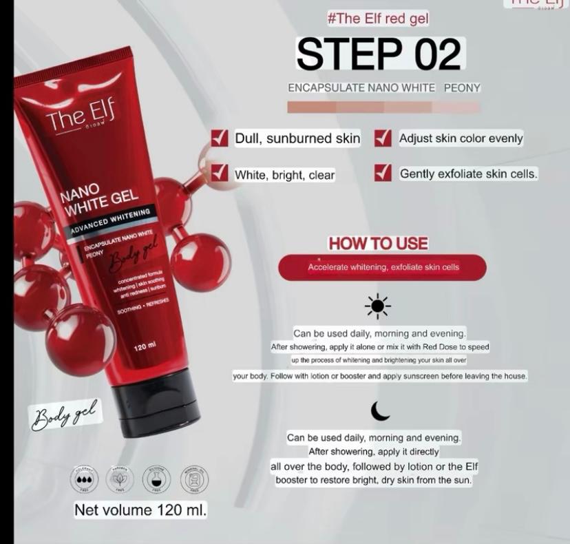 The Elf NANO WHITE GEL
Advanced Whitening 120ml
GEL
Encapsulate Nano White
Peony BODY