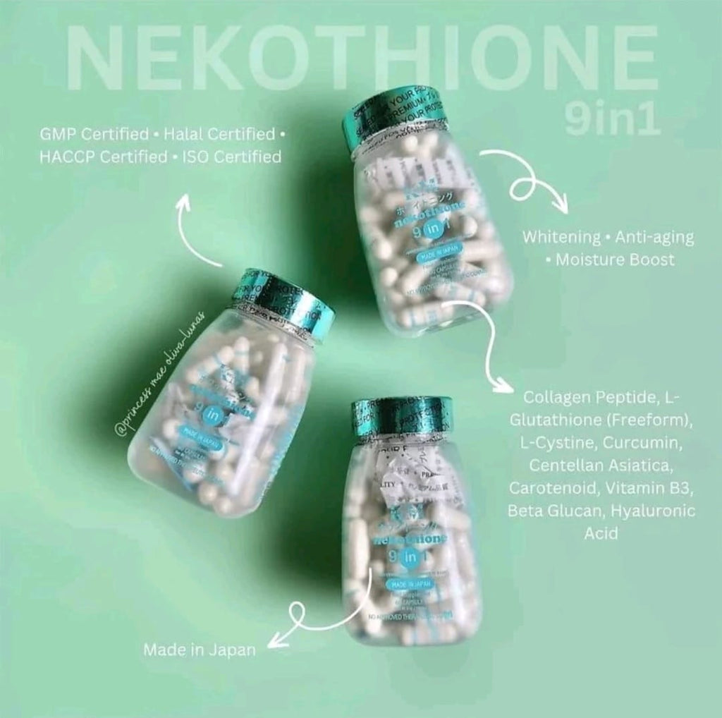 KM Nekothione 9-in-1
GLUTATHIONE
60 Capsules