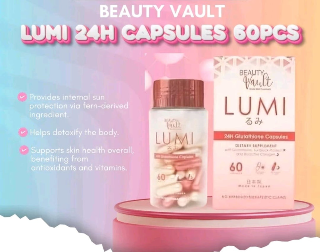 BEAUTY VAULT LUMI GLUTATHIONE CAPSULES
COLLAGEN + VITAMIN-C 60-CAPSULES
