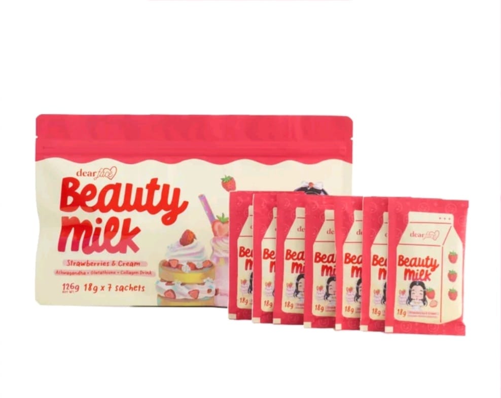 Dear Face BEAUTY MILK STRAWBERRIES & CREAM 126g
18g x 7-SACHETS GLOWEEK WEEKLY PACK