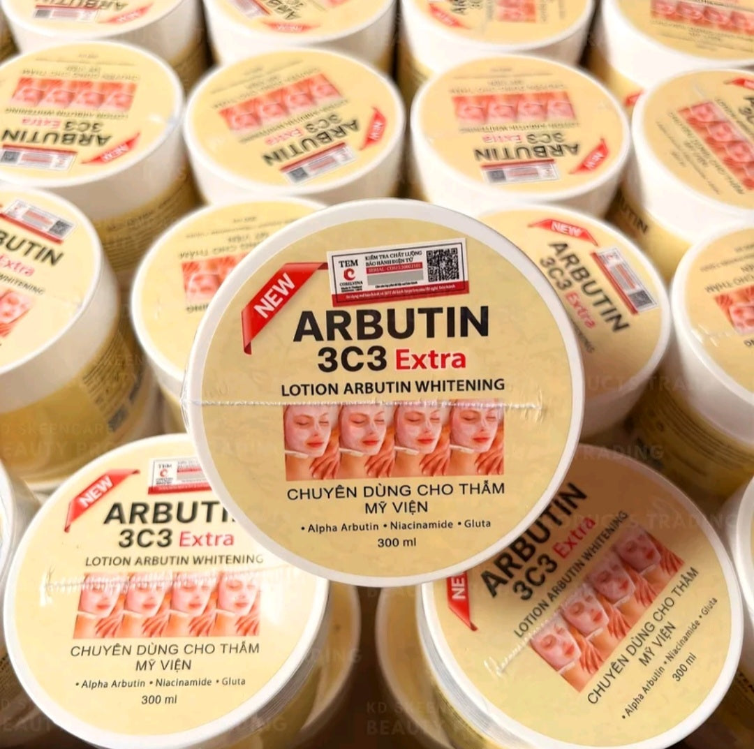 ARBUTIN 3C3 EXTRA WHITENING LOTION 300g
ALPHA ARBUTIN + NIACINAMIDE GLUTA LOTION