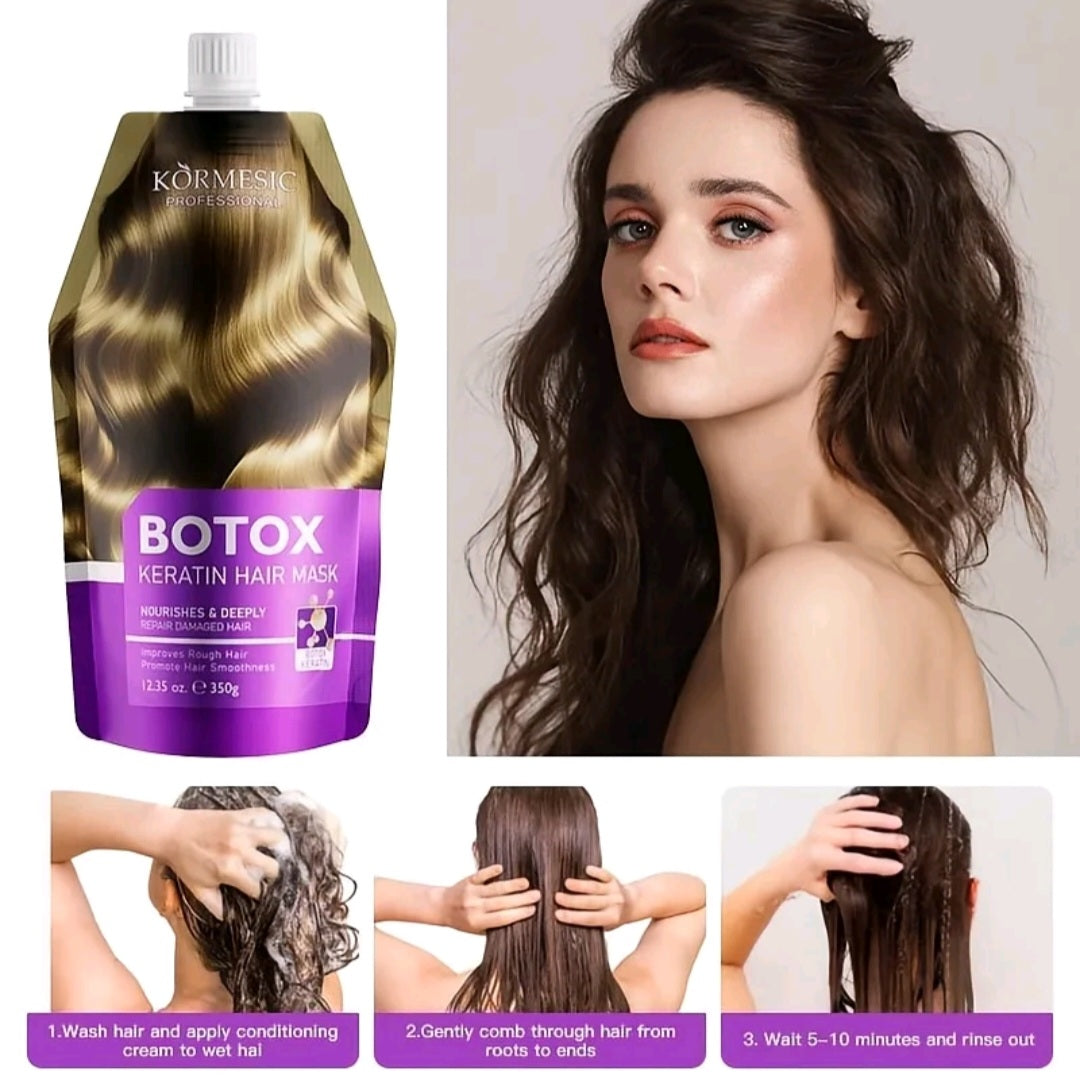 KORMESIC PROFESSIONAL BOTOX KERATIN HAIR MASK 350G
DAMAGED HAIR REPAIR (PURPLE POUCH)