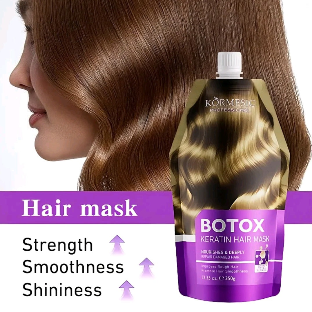 KORMESIC PROFESSIONAL BOTOX KERATIN HAIR MASK 350G
DAMAGED HAIR REPAIR (PURPLE POUCH)