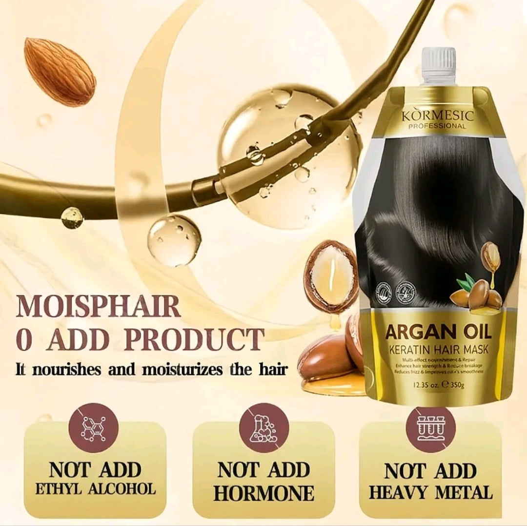 KORMESIC PROFESSIONAL ARGAN OIL KERATIN HAIR MASK 350G (GOLD POUCH)