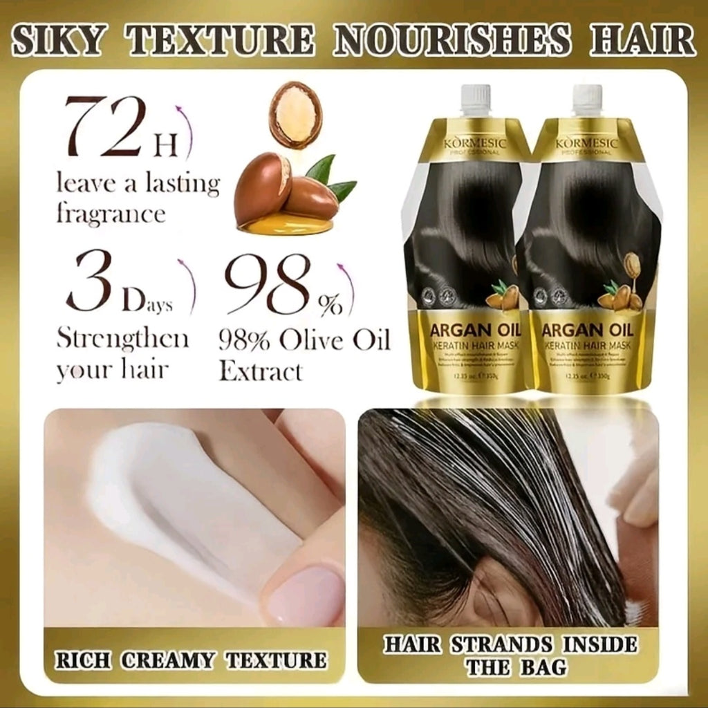 KORMESIC PROFESSIONAL ARGAN OIL KERATIN HAIR MASK 350G (GOLD POUCH)