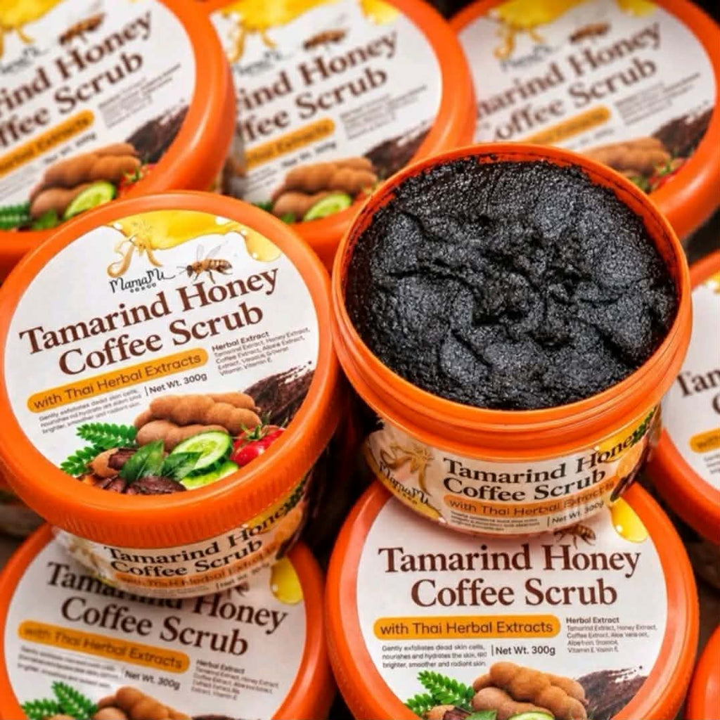 Mamami Tamarind Honey Coffee Body Scrub with Thai 🇹🇭 Herbal Extract.