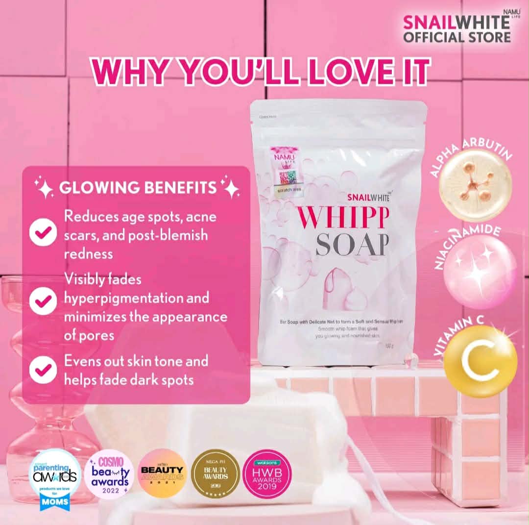 Snailwhite Whipp Soap by
NamuLife 80grams