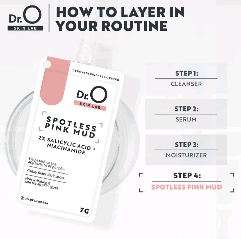 Dr. O Skin Lab Spotless Pink Mud 7grams affordable,Korean skincare blemishes treatment.