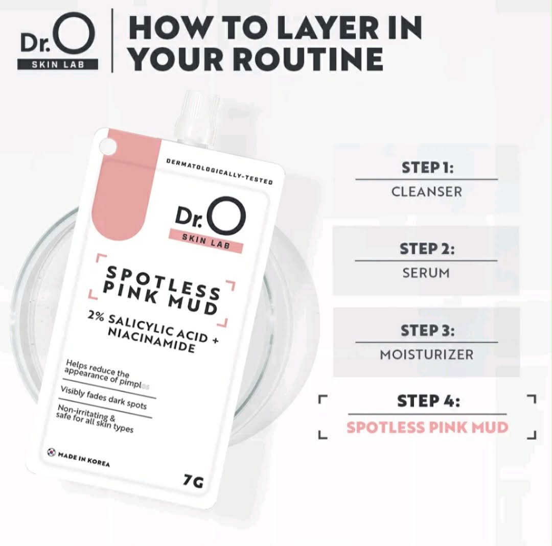 Dr. O Skin Lab Spotless Pink Mud 7grams affordable,Korean skincare blemishes treatment.