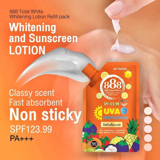 Total white 888 Suncreen and whitening lotion 250ml