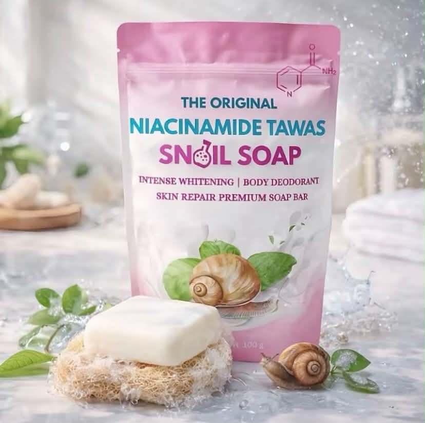 The Original Niacinamide Tawas Snail Soap by Formulove is a 100g