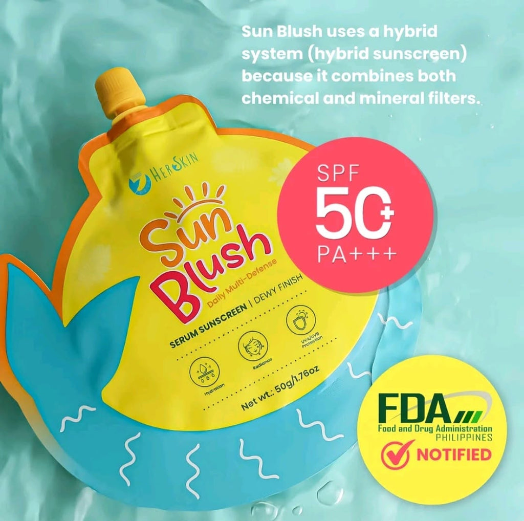 HerSkin Sun Blush Daily Multi-Defense Serum Sunscreen (SPF 50+ PA+++), a 50g